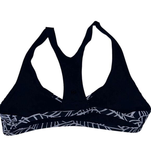 Lululemon Shanti Surf Sport Bikini Top in Pretty Palm Black Angel Wing / Black - Picture 7 of 9